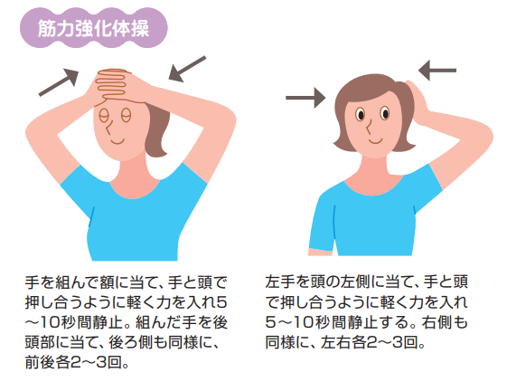 首の前後左右のストレッチ-筋力強化-運動療法
