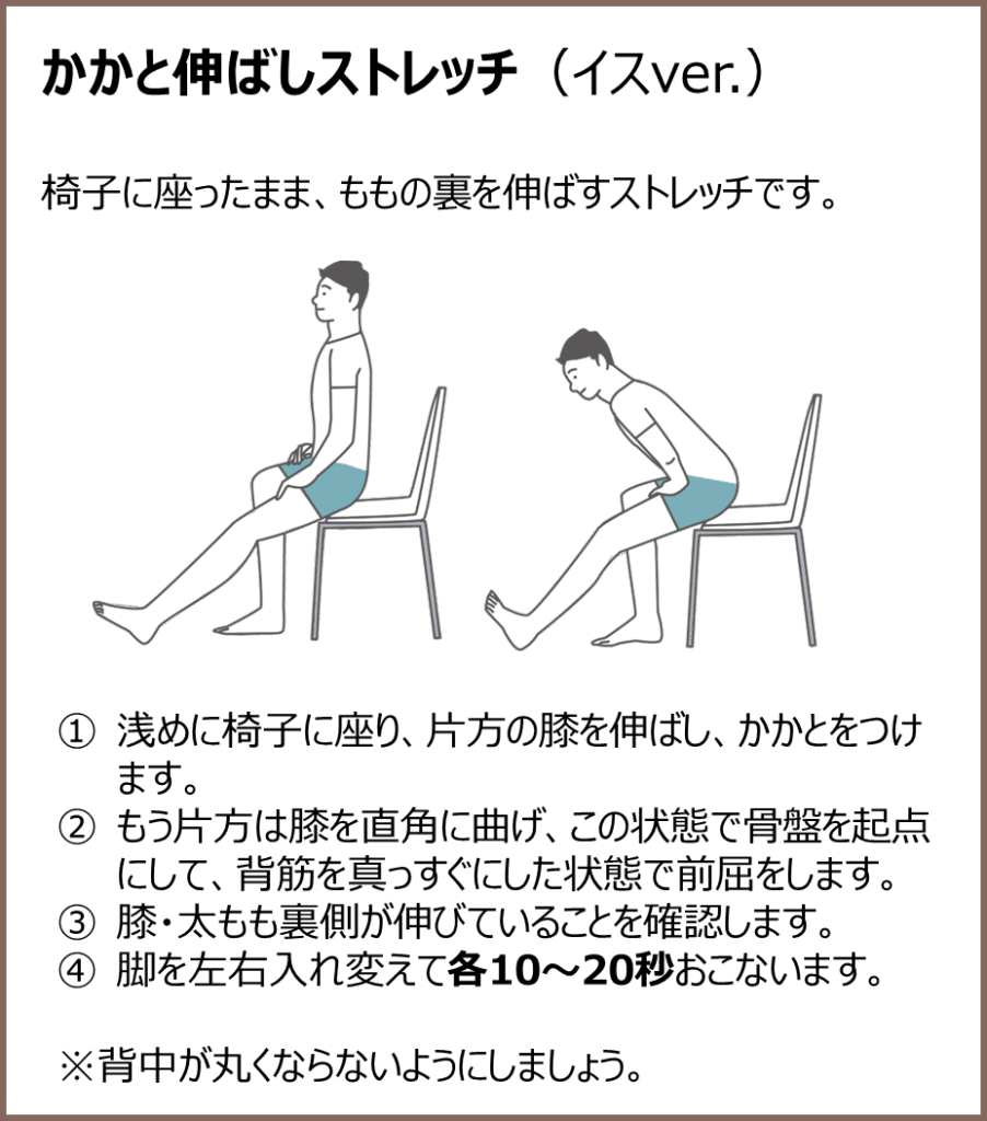 腰痛予防-かかと伸ばしストレッチ