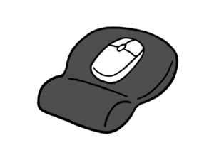 パームレスト（リストレスト）があると肩の負担を減らすことができる